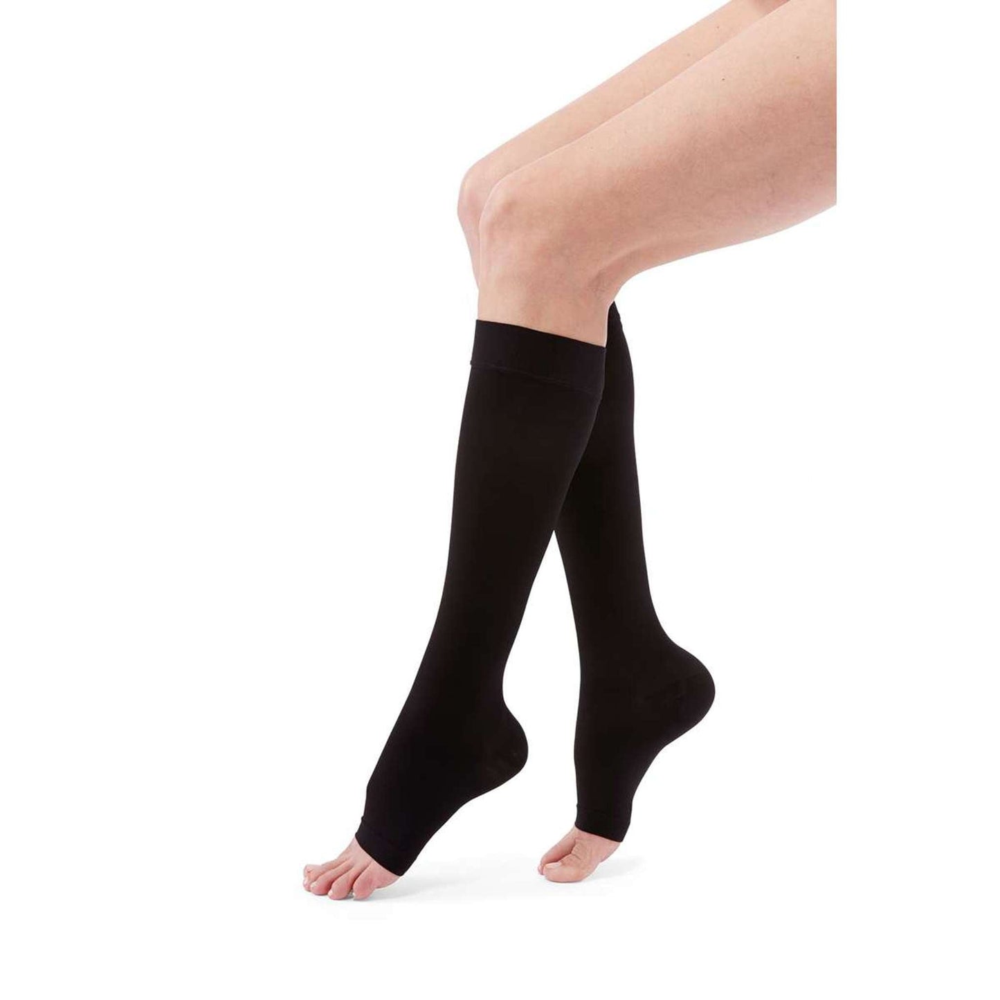 Duomed Advantage 15-20 mmHg Calf High, Open Toe, Black