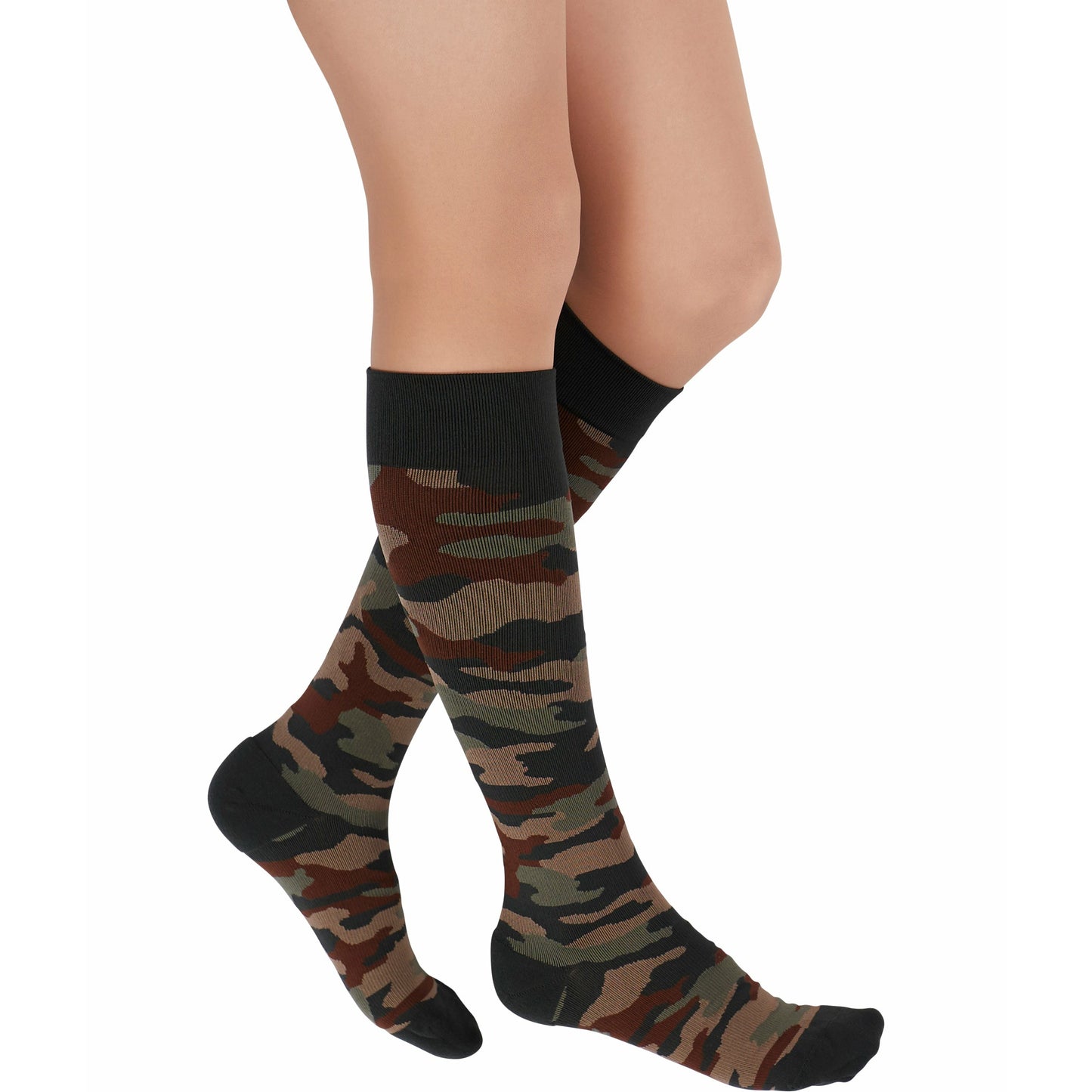 Rejuva Camo Knee High Compression Socks, green