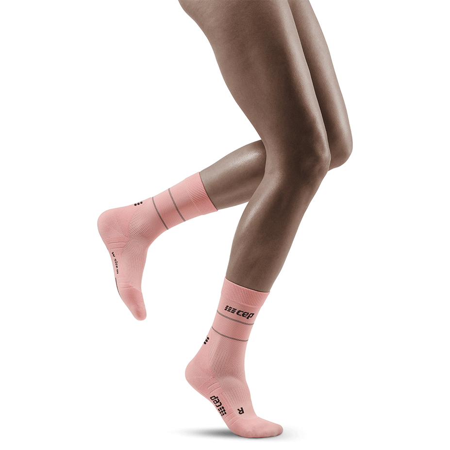 Reflective Mid Cut Compression Socks for Women