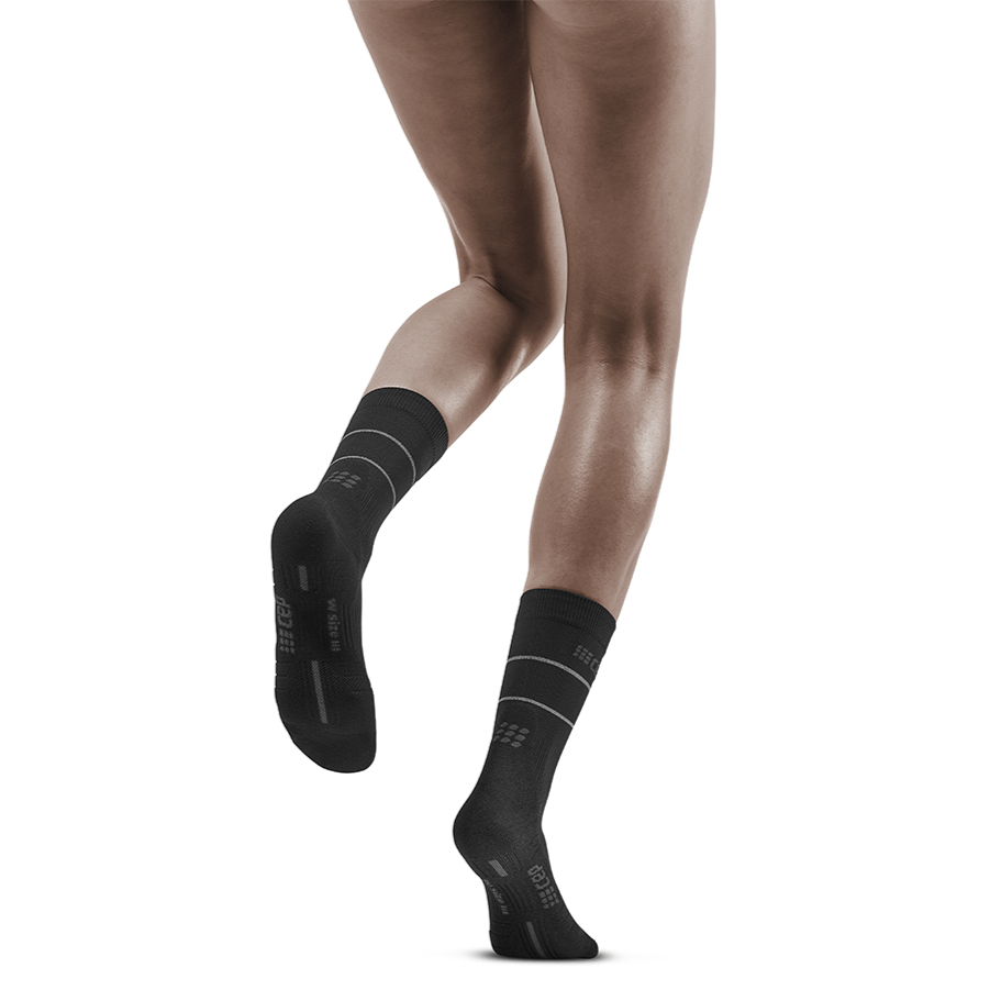 Reflective Mid Cut Compression Socks for Women