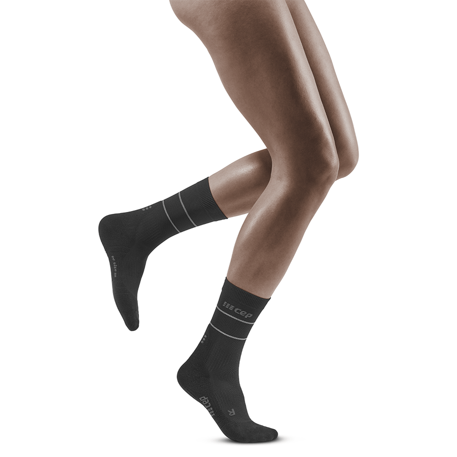 Reflective Mid Cut Compression Socks for Women