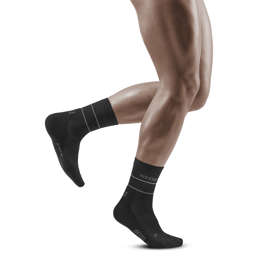 Reflective Mid Cut Compression Socks for Men