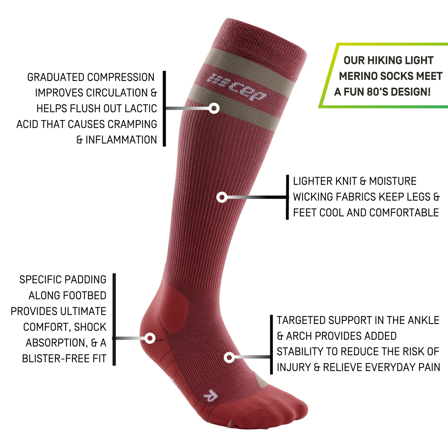 Hiking 80s Compression Socks for Men