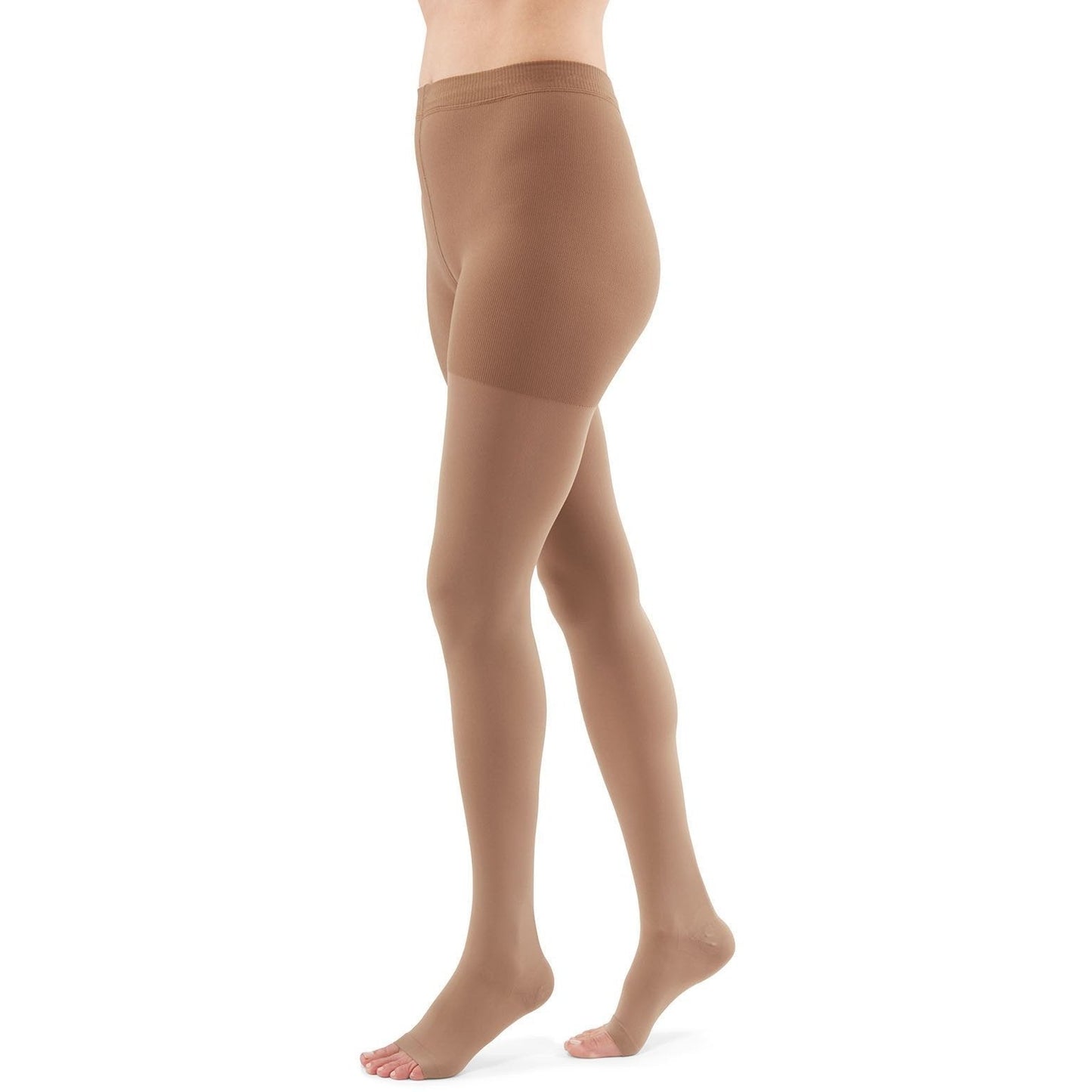 Duomed Advantage 30-40 mmHg Pantyhose, Open Toe, Almond