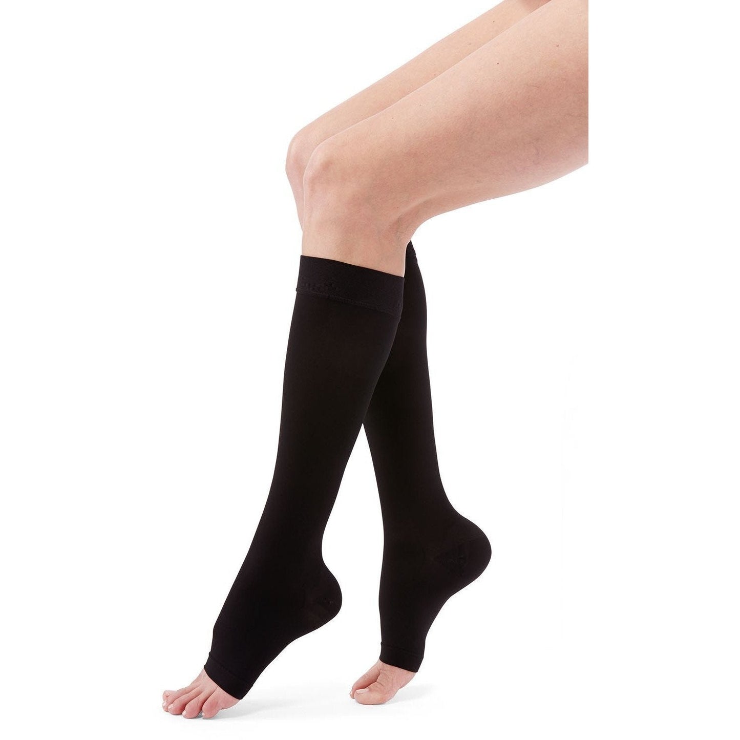 Duomed Advantage 20-30 mmHg Calf High, Open Toe, Black