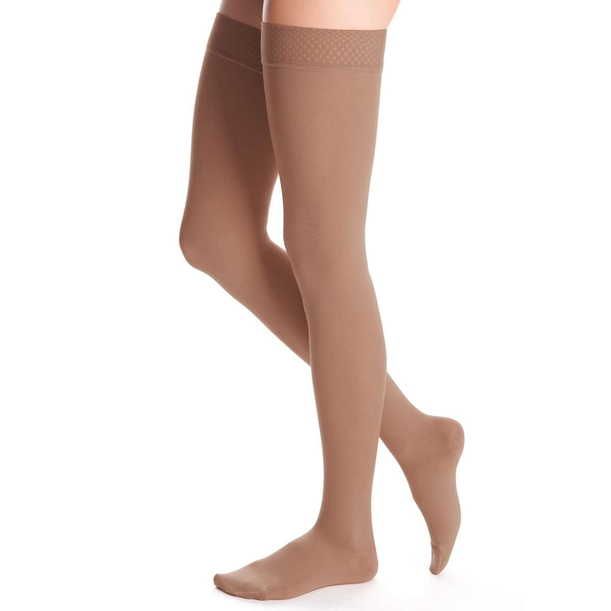 duomed advantage 15-20 mmHg Thigh High w/Beaded Top Band Closed Toe ...