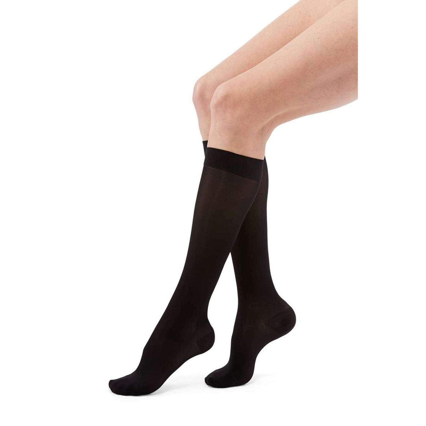 Duomed Transparent 15-20 mmHg Calf High, Black