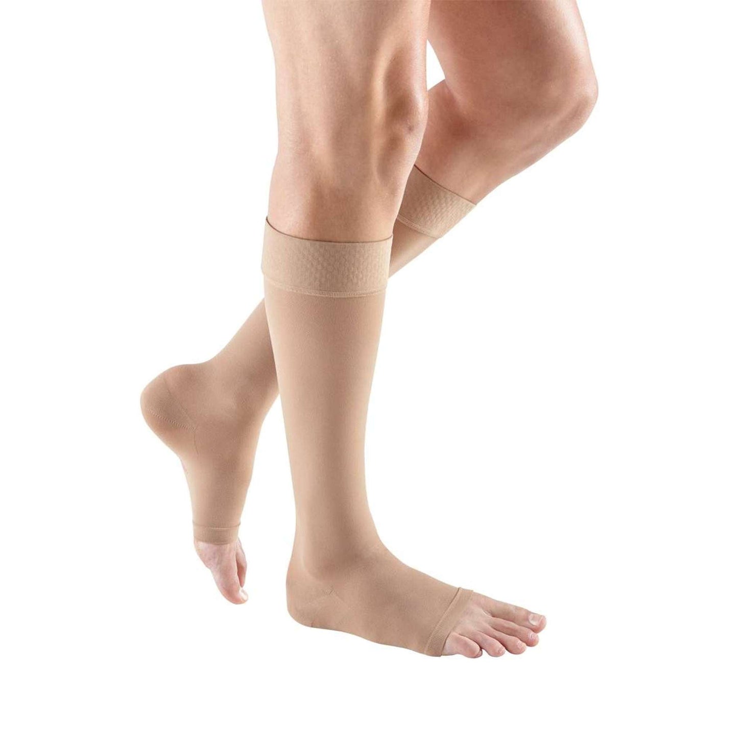 Mediven Plus 20-30 mmHg Calf High w/Silicone Top Band, Open Toe, Beige