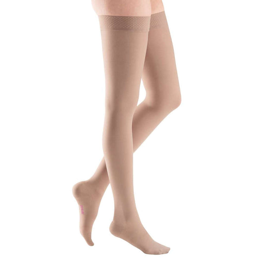 Mediven Plus 20-30 mmHg Thigh High w/Beaded Silicone Top Band, Beige