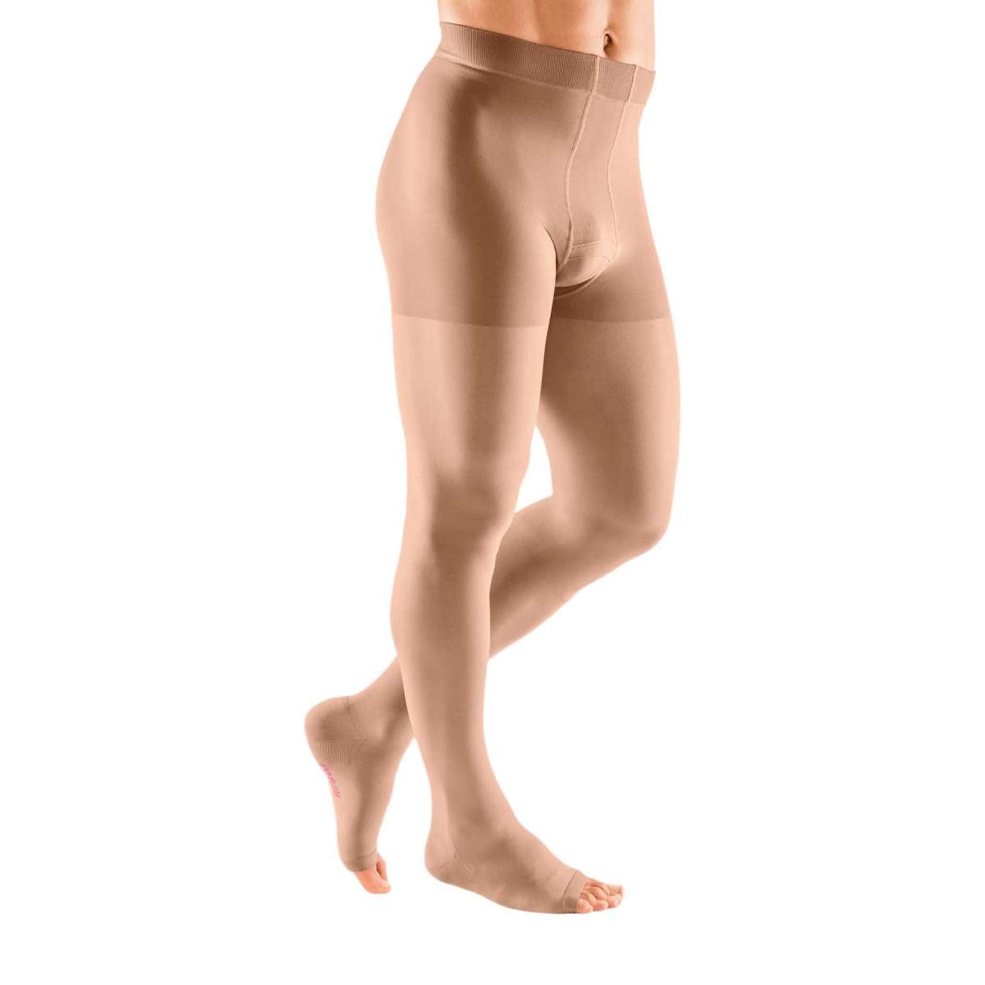 Mediven Plus 30-40 mmHg Men's Leotard, Open Toe, Beige