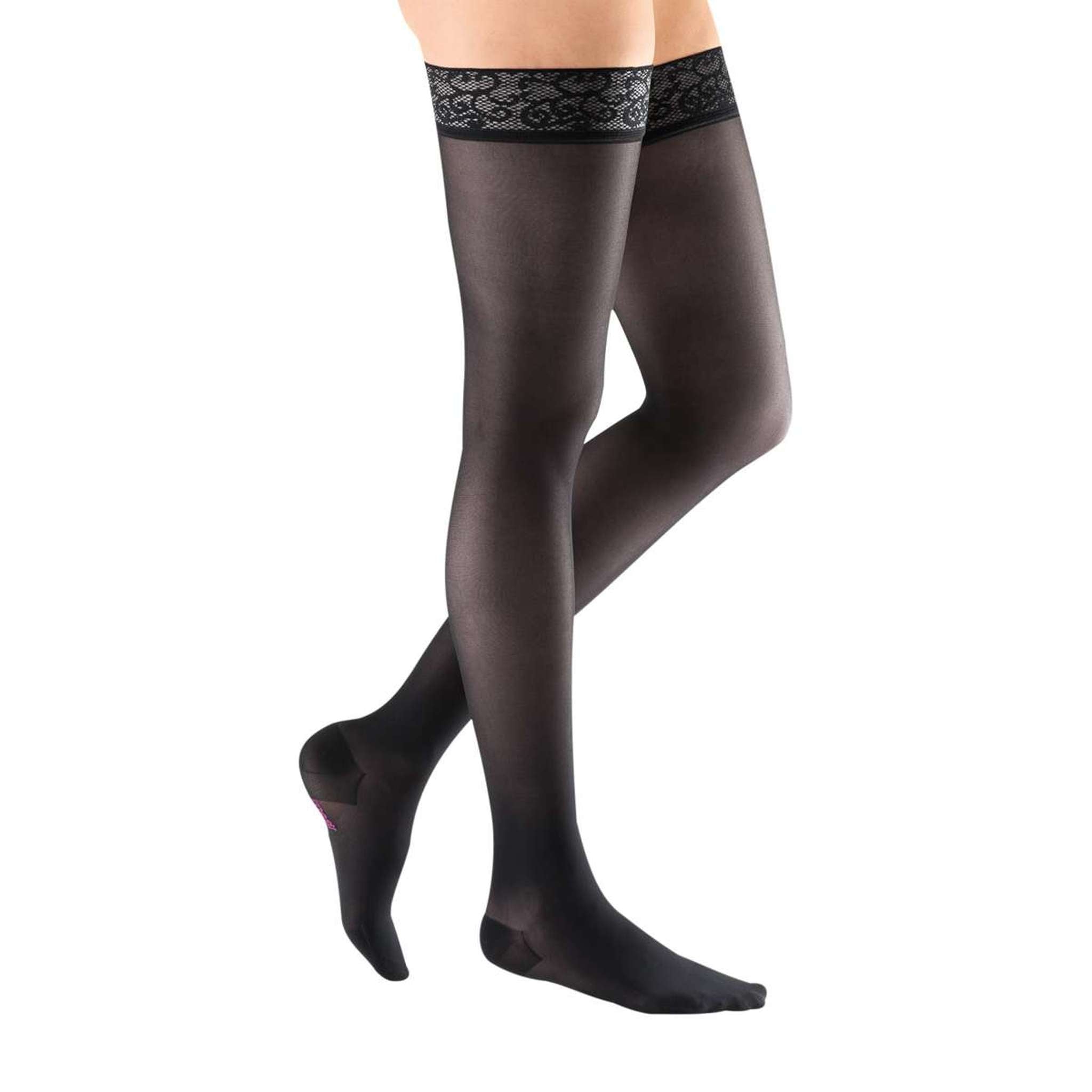 mediven sheer & soft 30-40 mmHg Thigh High w/Lace Silicone Top Band ...