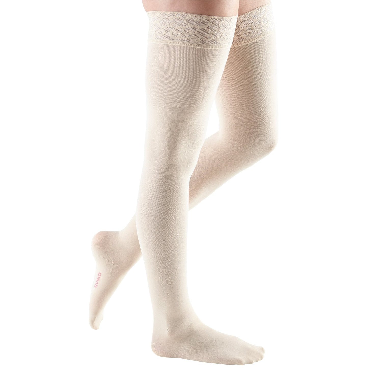 Mediven Comfort 15-20 mmHg Thigh High w/Lace Top Band, Wheat
