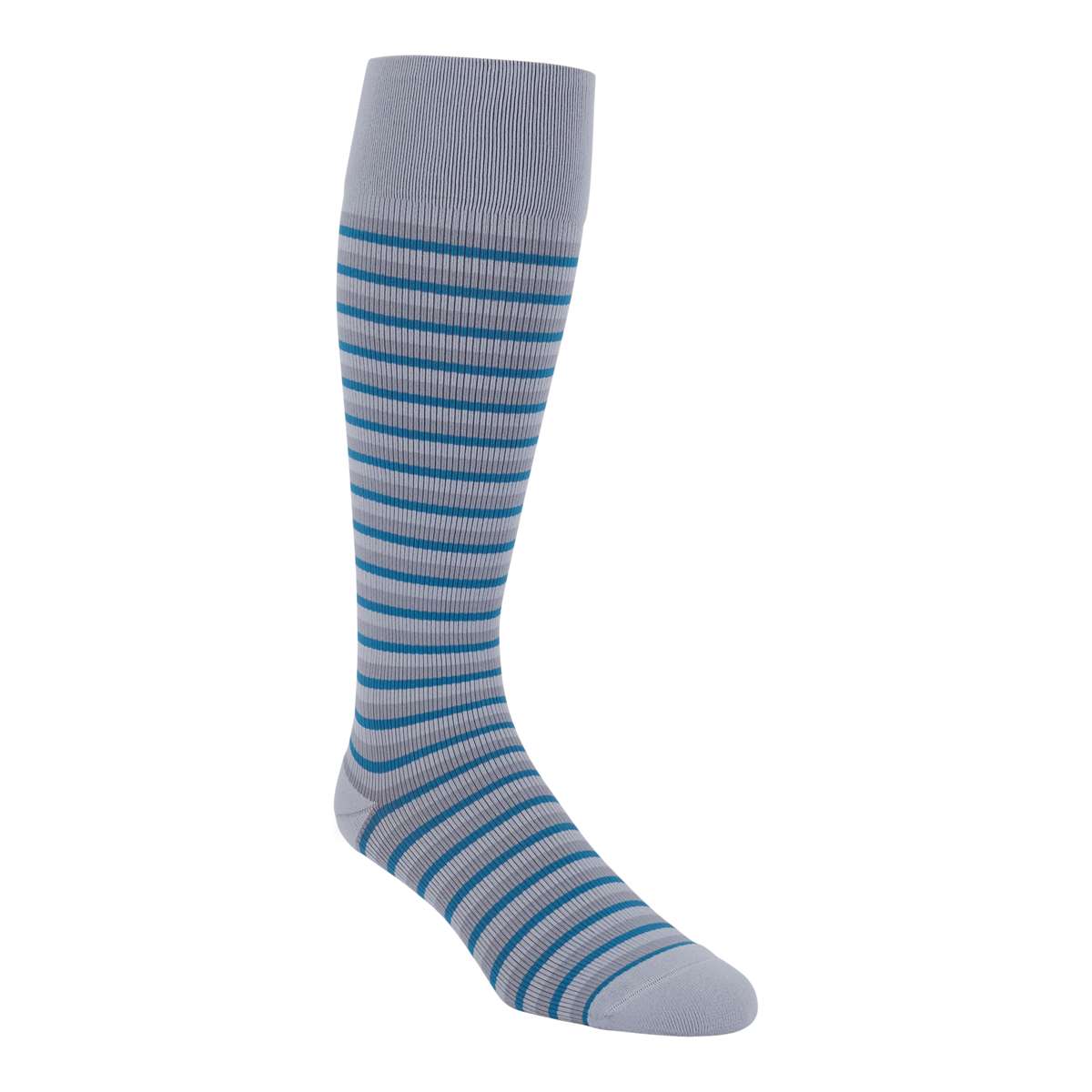Rejuva Stripe Knee High Compression Socks, Gray/Teal